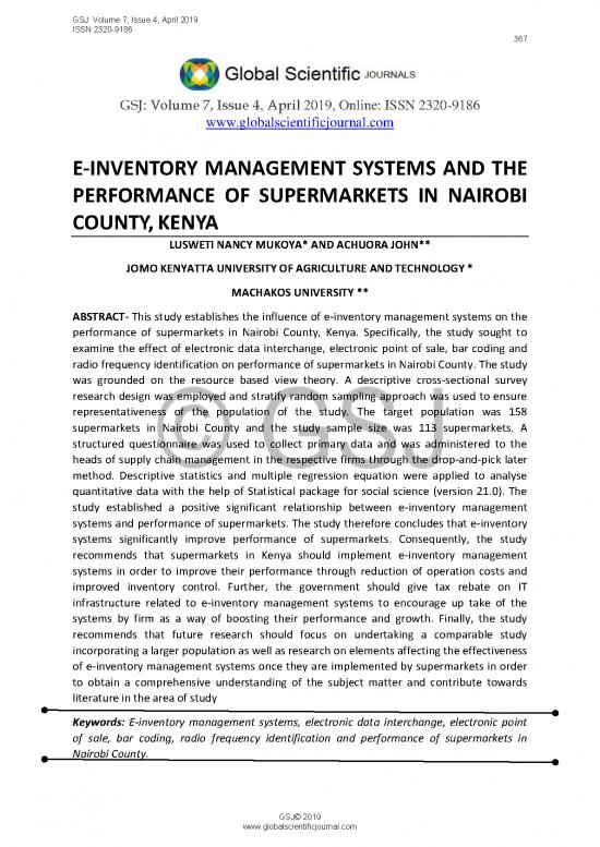 picture Inventory Management Pdf 194288 | E Inventory Management Systems And The Performance Of Supermarkets In Nairobi County Kenya