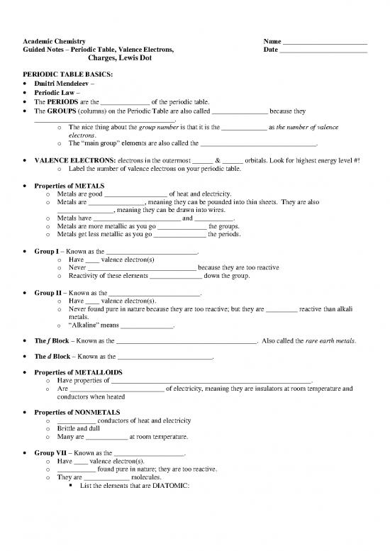 picture Pdf Printable Periodic Table 195531 | Guided Notes Periodic Table