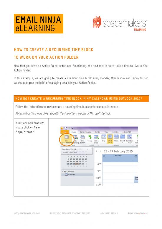 picture_How To Create A Recurring Time Block To Work On Your Action Folder In Outlook 2010