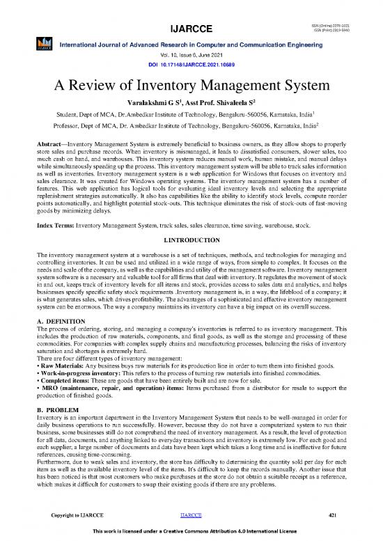 picture Inventory Management Pdf 194502 | Ijarcc10689