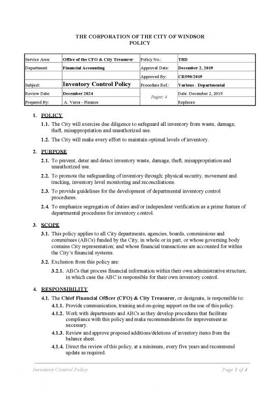 picture Inventory Pdf 194259 | Inventory Control Policy