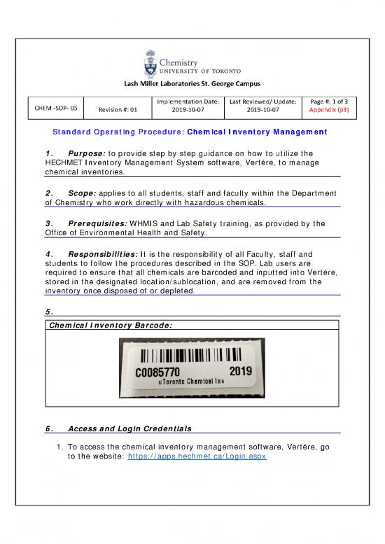 picture Inventory Management Pdf 194258 | Lm Sop 05 V01  Hechmet Chemical Inventory Management (11 01 2019)