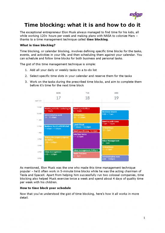 picture1_Scheduling Pdf 192981 | Manage Time   Time Blocking