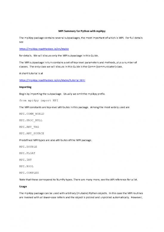 picture Python Summary Pdf 194674 | Mpi Guide Mpi4py