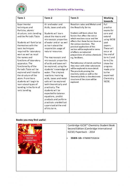 picture Pdf Printable Periodic Table 195002 | Parent Learning Guide Chemistry Grade 9