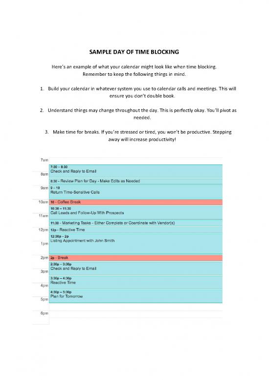 picture Time Blocking Template Pdf 193629 | Samplecalendar 1