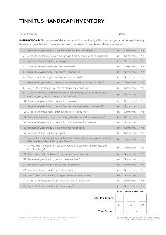 picture Inventory Pdf 194176 | Thi Questionnaire