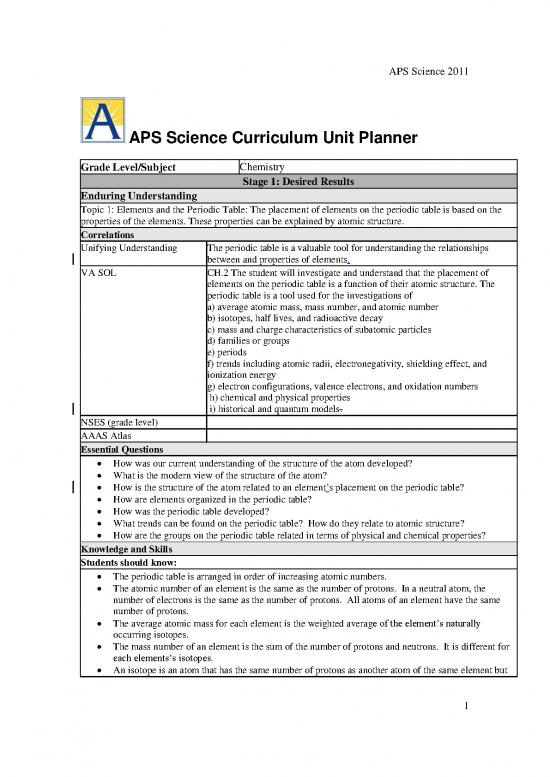 picture1_Pdf Printable Periodic Table 195476 | Topic 1 Elements And The Periodic Table