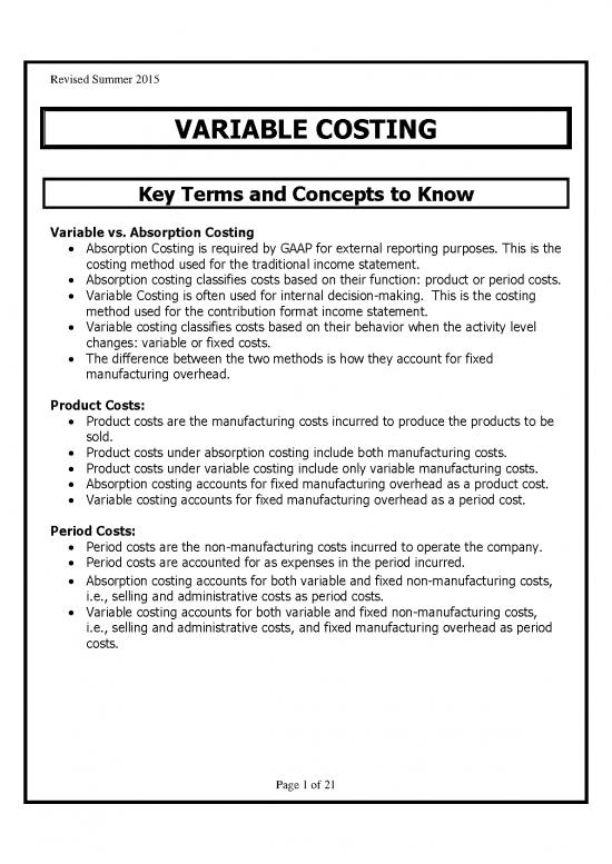 picture_Manufacturing Pdf 193412 | Variable Costing Cr