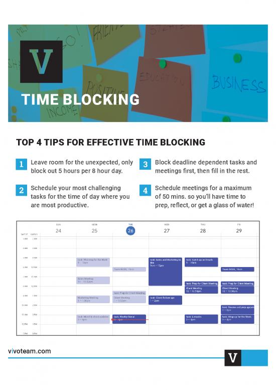 picture Time Blocking Template Pdf 193702 | Vivo Team Time Blocking