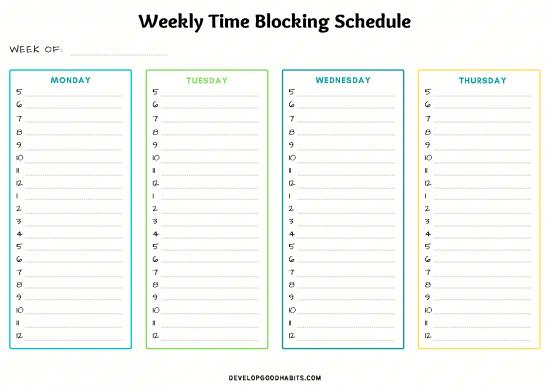picture1_Weekly Schedule Printable Pdf 193788 | Weekly Time Blocking Sched