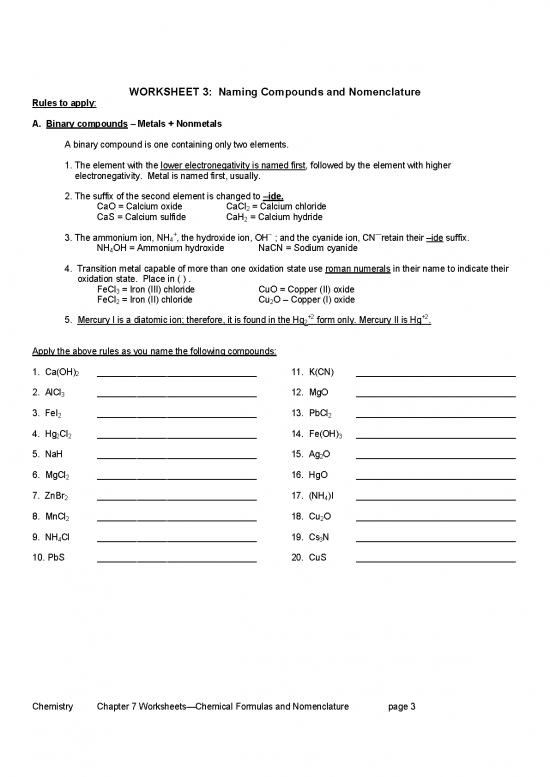 Pdf Printable Periodic Table 195147 | Chem I Nomenclature Worksheets ...