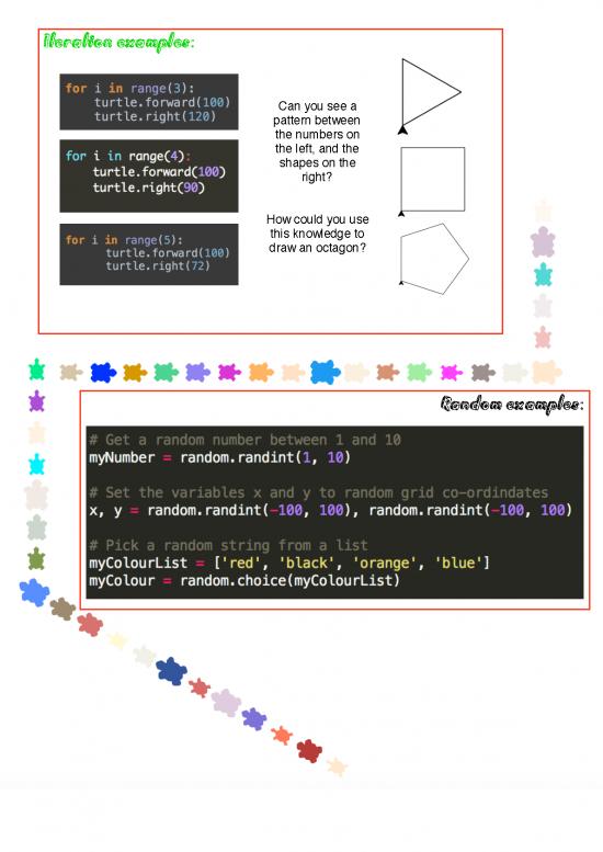 Pyturtle Cheat Sheets