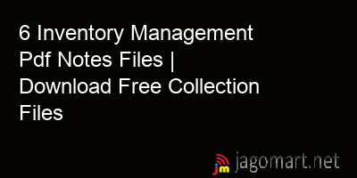 picture 6 Inventory Management Pdf Notes Files | Download Free Collection Files