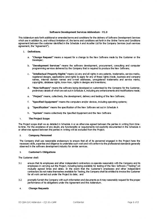 picture Software Development Agreement Pdf 196776 | 2018 Accellier Software Development Addendum V0