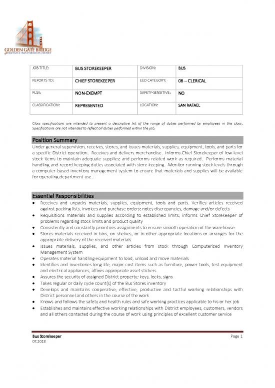 picture_Store Keeping Notes Pdf 197625 | Bus Storekeeper Job Description