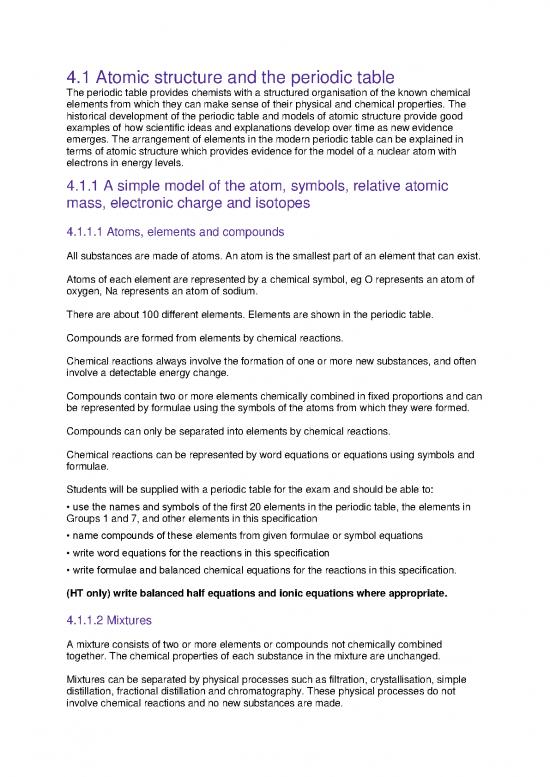 Pdf Printable Periodic Table 195976 | C1 Syllabus Content Atomic ...