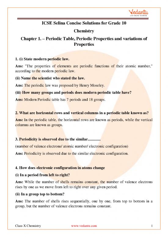 picture Pdf Printable Periodic Table 195999 | Class 10 Concise Chemistry Periodic Table Periodic Properties And Variations Of Properties Solutions