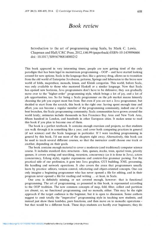 picture Oop Book Pdf 196933 | Introduction To The Art Of Programming Using Scala By Mark C Lewis Chapman And Hallcrc Press 2012 Pound 4699 Paperback Isbn 101439896666
