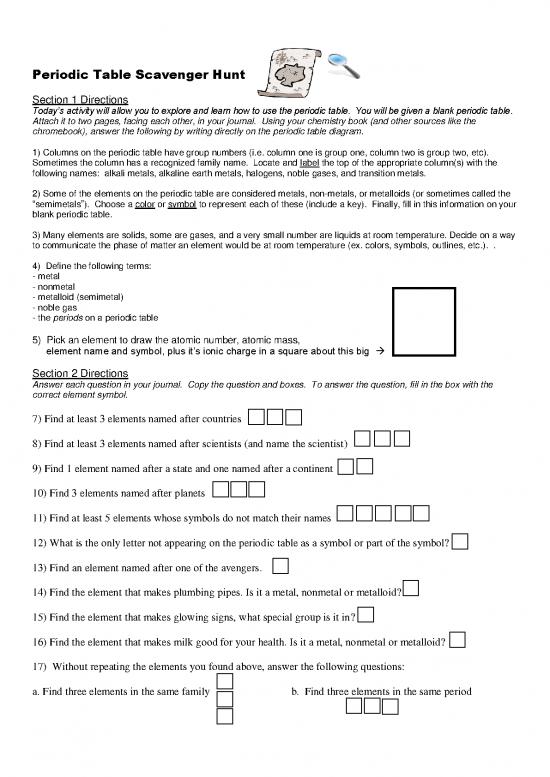 picture1_Pdf Printable Periodic Table 195785 | Periodic Table Scavenger Hunt And Meet The Elements Song Sheet