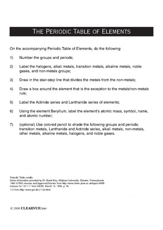 picture Pdf Printable Periodic Table 195638 | Periodic Table Video Worksheet