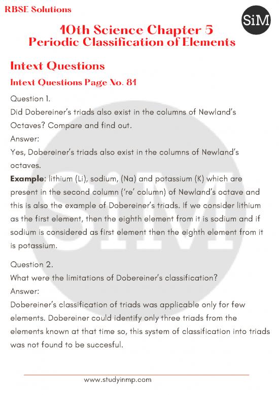 picture_Rbse Solutions Class 10 Science Chapter 5 Periodic Classification Of Elements