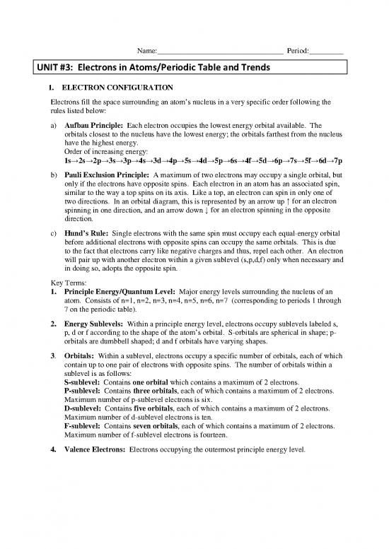 picture Periodic Table With Configuration Pdf 197334 | Unit 3 Packet Edit