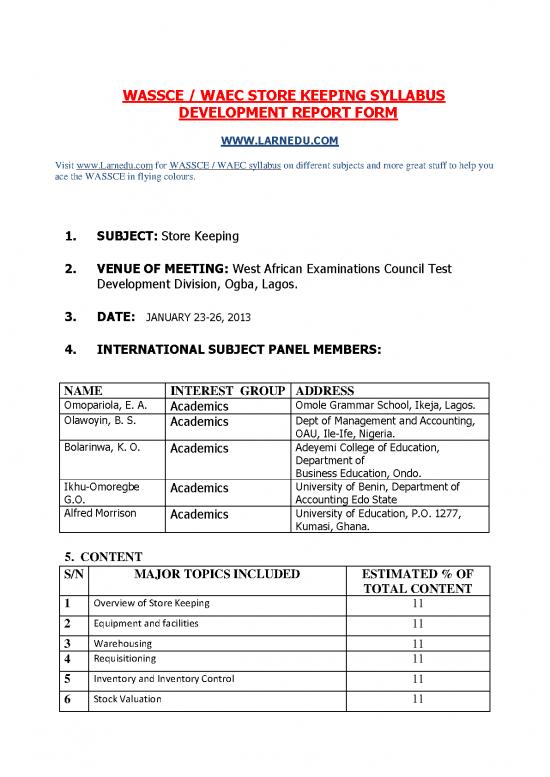 picture_Interest Inventory Test Pdf 197891 | Wassce Waec Store Keeping Syllabus Development Report Form