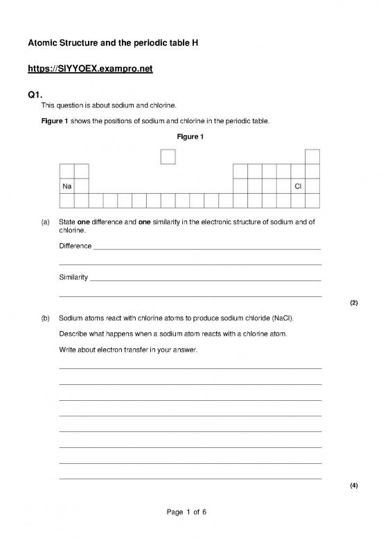 picture Pdf Printable Periodic Table 195710 | Year 10 Science   Higher    Chemistry Atomic Structure