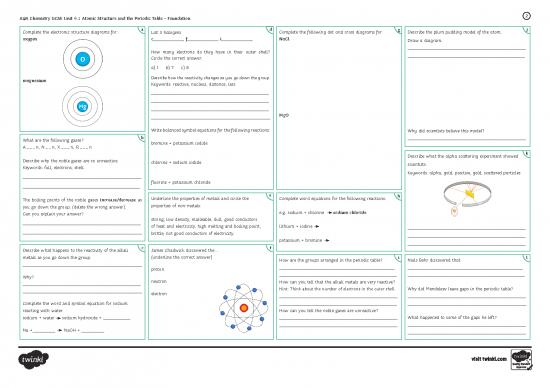 Pdf Printable Periodic Table Atomic Structure And The Periodic Table Foundation