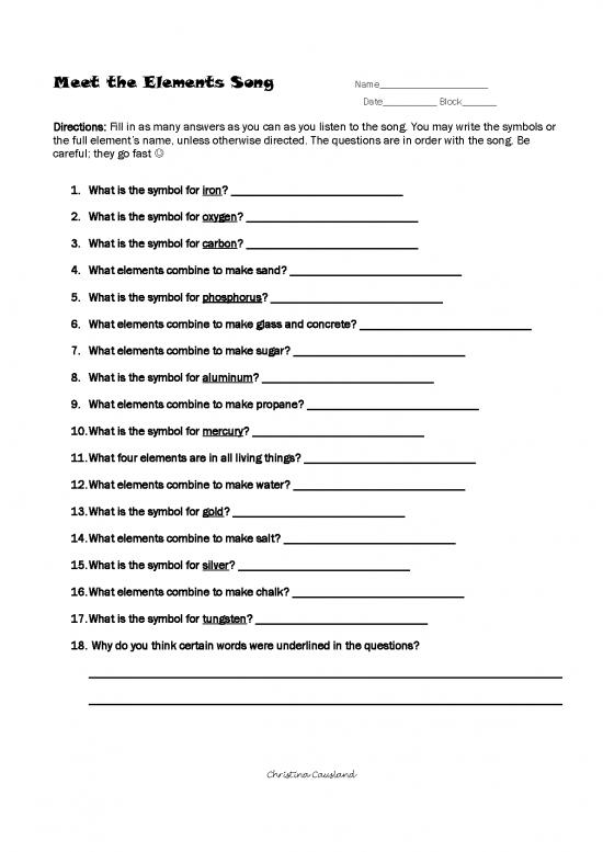 Pdf Printable Periodic Table 195785 | Periodic Table Scavenger Hunt And ...