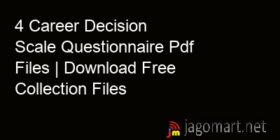 picture 4 Career Decision Scale Questionnaire Pdf Files | Download Free Collection Files