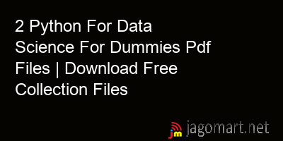 picture 2 Python For Data Science For Dummies Pdf Files | Download Free Collection Files