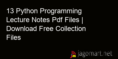 picture 13 Python Programming Lecture Notes Pdf Files | Download Free Collection Files