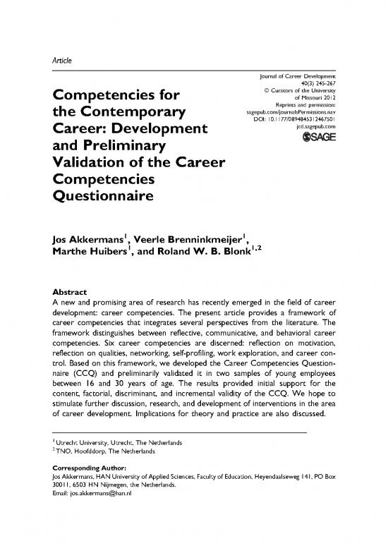 picture1_Career Pdf 198978 | 03   Akkermans Et A (2013)   Competencies For The Contemporary Career