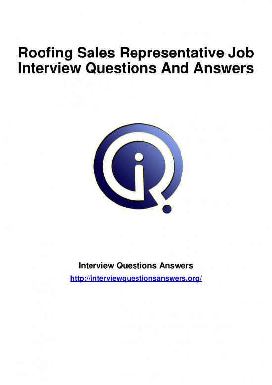 picture Pdf Job Interview 198649 | 20910 Roofing Sales Representative Interview Questions Answers Guide