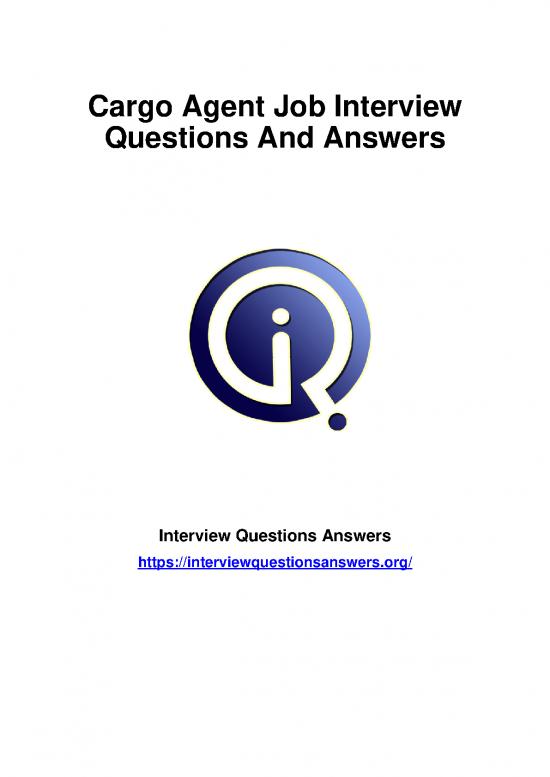 picture1_Pdf Job Interview 199054 | 2259 Cargo Agent Interview Questions Answers Guide