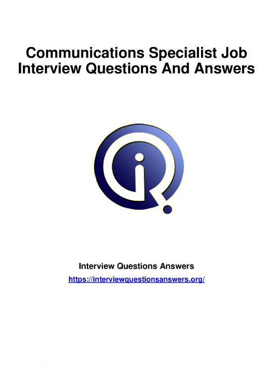 picture Pdf Job Interview 199055 | 2292 Communications Specialist Interview Questions Answers Guide