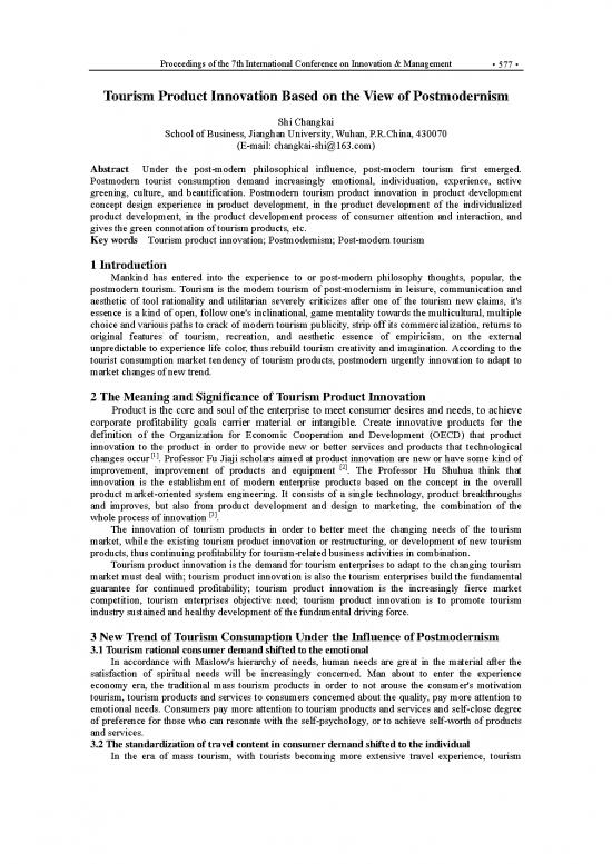 picture1_Tourism Pdf 200373 | 30 Tourism Product Innovation Based On The View