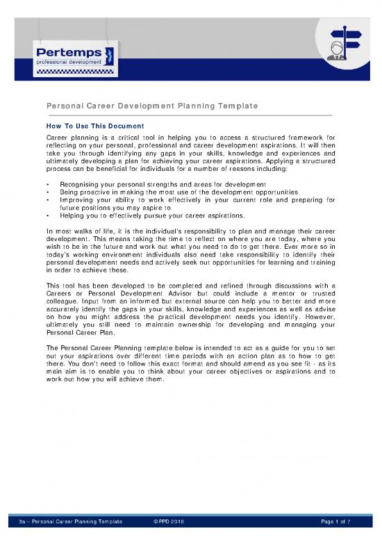 picture1_Career Development Plan Examples Pdf 199624 | 3a Ct Personal Career Planning Template V1