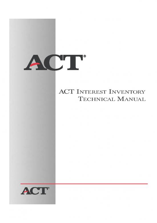 picture Career Pdf 199212 | Actinterestinventorytechnicalmanual