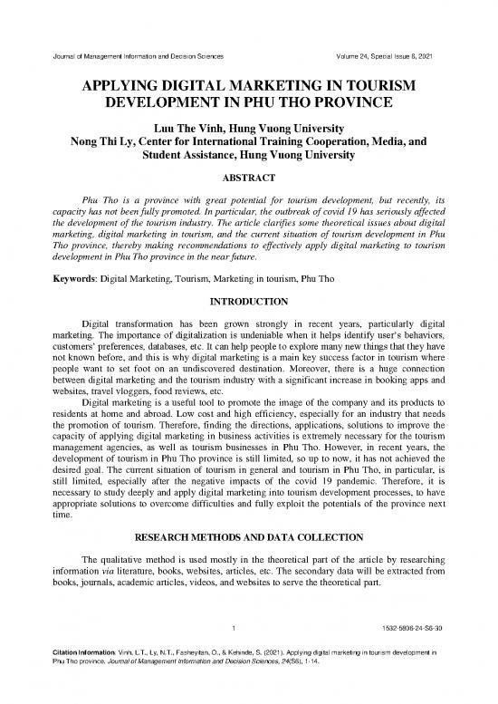 picture_Marketing In Tourism Pdf 200189 | Applying Digital Marketing In Tourism Development In Phu Tho Province