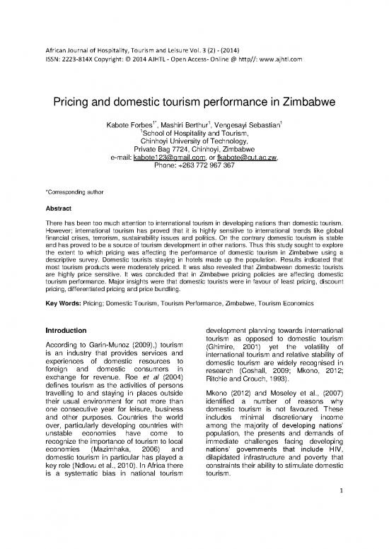 picture Tourism Pdf 200199 | Article 43 Vol 3 2 July 2014