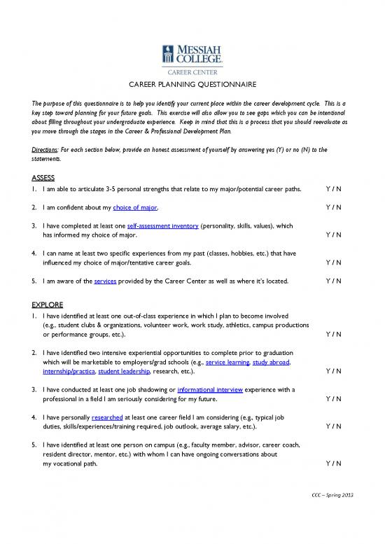 picture1_Career Development Plan Examples Pdf 199539 | Career Planning Questionnaire