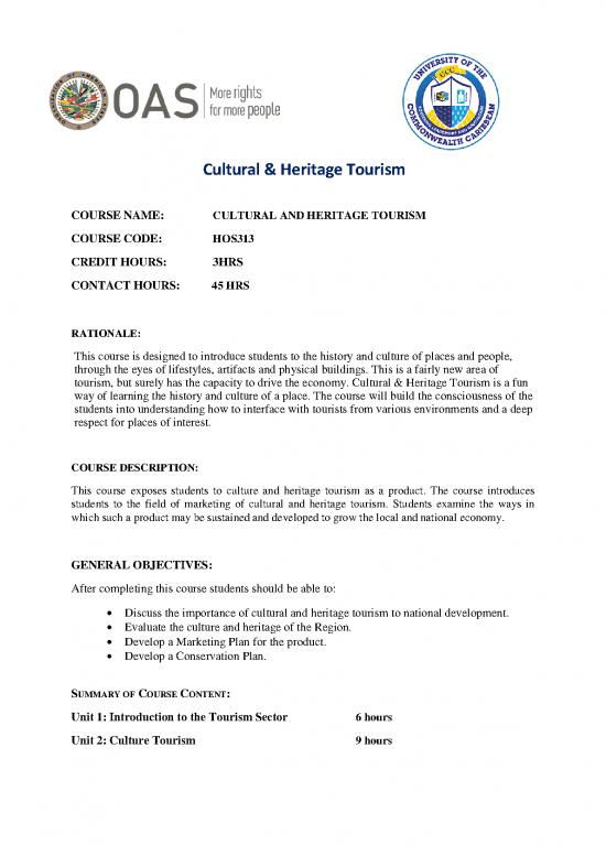 picture Marketing In Tourism Pdf 200354 | Courseoutline Culturalheritagetourispdf