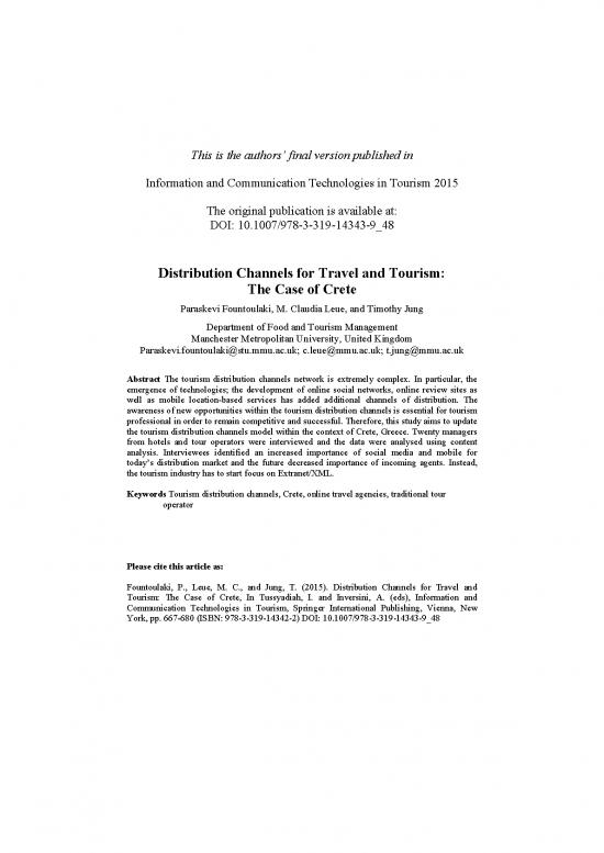 picture1_Tourism Pdf 200506 | Distribution Channels For Travel And Tourism