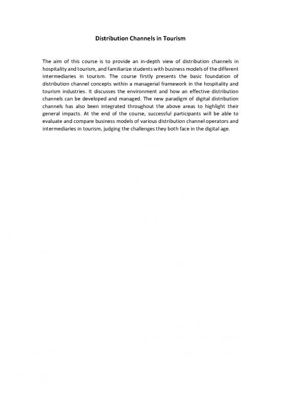 picture Tourism Pdf 200493 | Distribution Channels In Tourism