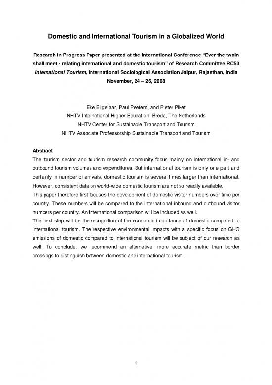 picture Tourism Pdf 200416 | Domestic And International Tourism In A Globalized Worlpdf