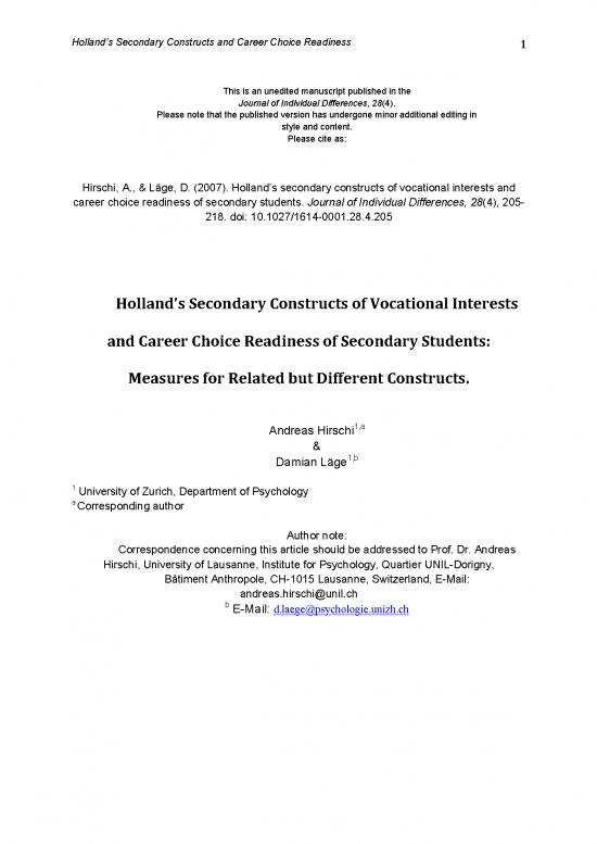 picture Career Pdf 198912 | Hirschi  Lage 2007 Hollands Secondary Constructs And Career Choice Readiness