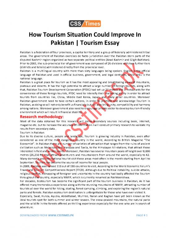picture_Tourism Pdf 200253 | How Tourism Situation Could Improve In Pakistan Touorsim Essay For Css Exams